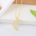  Jewelry Women Fashion Moon Pendant Necklace 925 Sterling Silver Tusk Upside Down Crescent Moon Necklace