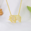 Trend Crystal Gold-plated inlaid zircon Animal Elephant 925 sterling silver Necklace Exquisite Jewelry Necklace