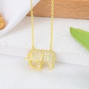 Trend Crystal Gold-plated inlaid zircon Animal Elephant 925 sterling silver Necklace Exquisite Jewelry Necklace