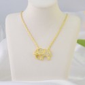 Trend Crystal Gold-plated inlaid zircon Animal Elephant 925 sterling silver Necklace Exquisite Jewelry Necklace