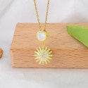 Anniversary Gift 925 sterling silver Women 18k Gold Plated Flower Jewelry Cubic Zirconia Sunflower Necklace