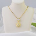 Anniversary Gift 925 sterling silver Women 18k Gold Plated Flower Jewelry Cubic Zirconia Sunflower Necklace