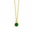 Simple Design High Quality 18K Gold Plated Ice Out Blue Zircon Stone With Dangle  S925 Sterling Silver Chain Necklace Jewelry