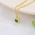 Simple Design High Quality 18K Gold Plated Ice Out Blue Zircon Stone With Dangle  S925 Sterling Silver Chain Necklace Jewelry