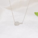 Factory Wholesale Silver Plated Ice Out Zircon Stone  Badminton Corss Chain  Custom 925 Sterling Silver Jewelry Necklace