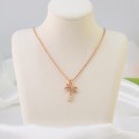 New Arrival High Quality  Rose Plated Jewelry Tropical Palm Coconut Tree Zircon Necklace 925 Sterling Silver