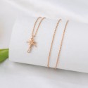 New Arrival High Quality  Rose Plated Jewelry Tropical Palm Coconut Tree Zircon Necklace 925 Sterling Silver