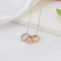 Hot Selling Fashion Style Tree Color Circle Ice Out 3A Zircon Stone Silver Jewelry Manufacturer Pendant Necklace