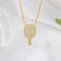 Factory Custom Design 18K Gold Plated Tennis Racket Pendant Necklace 925 Silver Sterling Silver Jewelry For Women