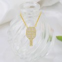 Factory Custom Design 18K Gold Plated Tennis Racket Pendant Necklace 925 Silver Sterling Silver Jewelry For Women