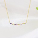 Fine Jewelry Lovely Muti-color Brilliant Rainbow  Color S925 Sterling Silver Jewelry Manufacturer  Gemstone Necklace