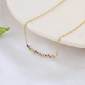 Fine Jewelry Lovely Muti-color Brilliant Rainbow  Color S925 Sterling Silver Jewelry Manufacturer  Gemstone Necklace