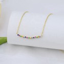 Fine Jewelry Lovely Muti-color Brilliant Rainbow  Color S925 Sterling Silver Jewelry Manufacturer  Gemstone Necklace