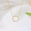 Geometry Fashion Design  High Quality Light Luxury18K Gold Plated Zircon Stone Pendant Necklace  S925 Sterling Silver Jewelry