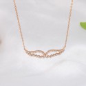 Trendy Fashion Design Angle Wing Ice Out Zircon Stone 18K Gold Plated S925 Sterling Silver Pendant Necklace Jewelry For Women