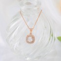 Fashion Design Ice Out Layer White 3A Round Zircon Stone Rose Gold Plated S925 Sterling Silver Pendant Necklace Jewelry