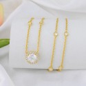 New Arrival Hot Selling Wholesale Design 18K Gold Plated Single Round Zircon Stone Pendant Necklace 925 Sterling Silver Jewelry