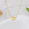 Vintage Fashion Style Letter M Heart Pendant  Gold Plated S925 Sterling Silver Chain Necklace Jewelry For Women