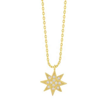 Luxury design Galaxy North Star Pendant 18k Gold Plated Ice Out Zirconia Necklace S925 Sterling Silver Jewelry Necklaces