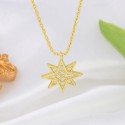 Luxury design Galaxy North Star Pendant 18k Gold Plated Ice Out Zirconia Necklace S925 Sterling Silver Jewelry Necklaces