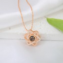 925 Silver Rose gold Six Pointed Star Nano Project Engraved 100 Different Languages I Love You Necklace