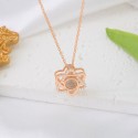 925 Silver Rose gold Six Pointed Star Nano Project Engraved 100 Different Languages I Love You Necklace