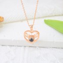 Personalized I Love You 100 Languages Heart Love Memory Pendant Rose gold Necklace For Valentine's Day Jewelry Gift
