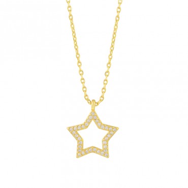 Latest Trending Fashion 925 sterling silver gold-plated star pendant Beautiful Minimalist Star Charm Chain Necklace Jewelry