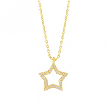 Latest Trending Fashion 925 sterling silver gold-plated star pendant Beautiful Minimalist Star Charm Chain Necklace Jewelry