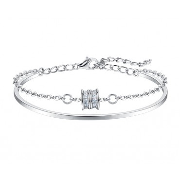 Fashion fine luxury brand jewelry bracelet bear simplicity bangle women 925 Sterling Silver diamond bangle