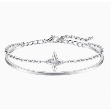 New 925 Sterling Silver Star Bracelet with a Small Design for Children: Star Double Layer Layered Bracelet