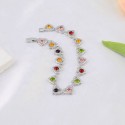 High Quality Fashion Design Stacking Heart Color Zircon Stone Round Shape  S925 Sterling Silver Bracelet Jewelry
