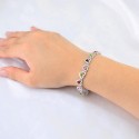 High Quality Fashion Design Stacking Heart Color Zircon Stone Round Shape  S925 Sterling Silver Bracelet Jewelry