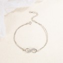 High Quality 925 sterling silver Jewelry Classic Fashion Infinity 8 Rhinestone Charm Bracelet for Women