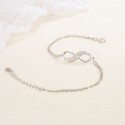 High Quality 925 sterling silver Jewelry Classic Fashion Infinity 8 Rhinestone Charm Bracelet for Women
