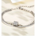 Fashion fine luxury brand jewelry bracelet bear simplicity bangle women 925 Sterling Silver diamond bangle