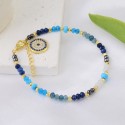 Bohemia Fashion Turkish Blue Eye Bracelet Eye BraceletHand-beaded colored stones 925 sterling silver Jewelry Bracelet