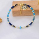 Bohemia Fashion Turkish Blue Eye Bracelet Eye BraceletHand-beaded colored stones 925 sterling silver Jewelry Bracelet