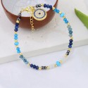 Bohemia Fashion Turkish Blue Eye Bracelet Eye BraceletHand-beaded colored stones 925 sterling silver Jewelry Bracelet