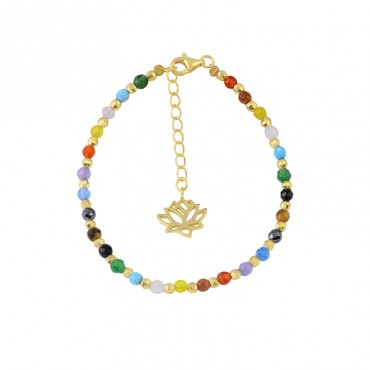 New Bohemia Brief Paragraph National Winds Pony Beads Lotus pendant Colorful Handmade beaded Bracelet