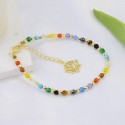 New Bohemia Brief Paragraph National Winds Pony Beads Lotus pendant Colorful Handmade beaded Bracelet