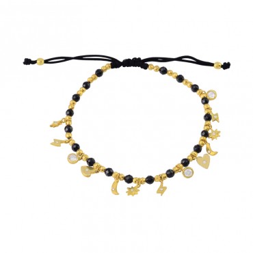 Natural Stone Bracelets For Women Rope Chain 925 sterling silver love moon pendant Bracelet Handmade Jewelry For Women