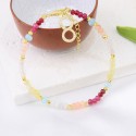 Bohemia Summer Handmade Colorful Seed Beads Small Cute 925 sterling silver 8-character pendant Bracelet For Women