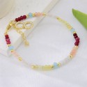 Bohemia Summer Handmade Colorful Seed Beads Small Cute 925 sterling silver 8-character pendant Bracelet For Women