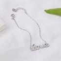 Hot Selling Fashion Simple Design Ice out Zircon Stone Letter LOVE S925 Sterling Silver Bracelet Jewelry Gift For Women