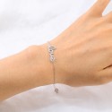 Hot Selling Fashion Simple Design Ice out Zircon Stone Letter LOVE S925 Sterling Silver Bracelet Jewelry Gift For Women