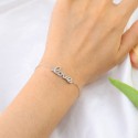 Hot Selling Fashion Simple Design Ice out Zircon Stone Letter LOVE S925 Sterling Silver Bracelet Jewelry Gift For Women