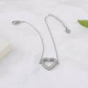 Fashion Simple Design Hot Selling Heart Shape Hollow Ice Out Zircon Stone S925 Sterling Silver  Bracelet Jewelry