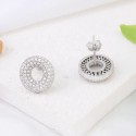 Hot Selling Vintage Fashion Design  Ice Out 3A Zircon Full Stone Round Circle S925 Sterling Silver Jewelry Earring
