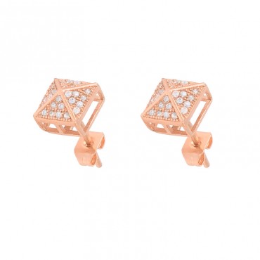 New ins light luxury niche design, personalized fashion inlaid with zircon square earrings, high-end feel earrings, earrings, female